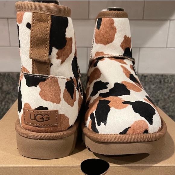 UGG® Classic Mini Cow Print Boots - Picture 8 of 10